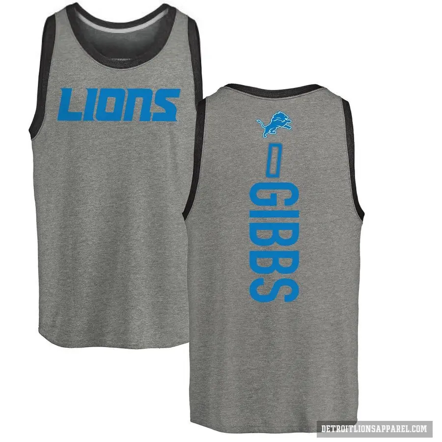 Men's ＃0 Jahmyr Gibbs Detroit Lions Ash Backer Tank Top