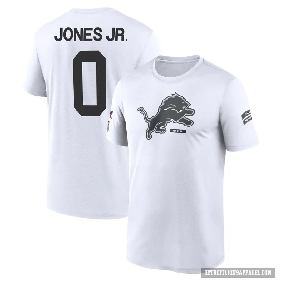 Men's ＃0 Marvin Jones Jr. Detroit Lions White 2024 Salute to Service Performance T-Shirt