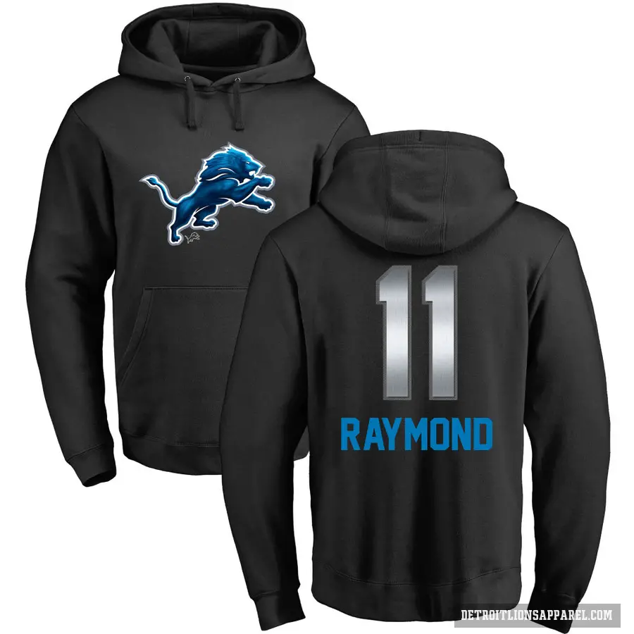 Men's ＃11 Kalif Raymond Detroit Lions Black Midnight Mascot Pullover Hoodie