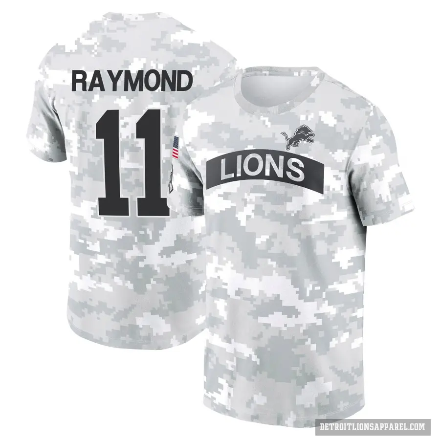 Men's ＃11 Kalif Raymond Detroit Lions Camo Arctic 2024 Salute to Service Performance T-Shirt