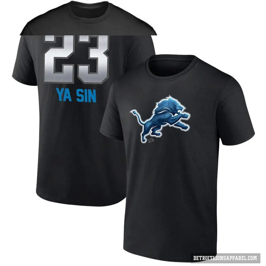 Men's ＃23 Rock Ya-Sin Detroit Lions Black Midnight Mascot T-Shirt
