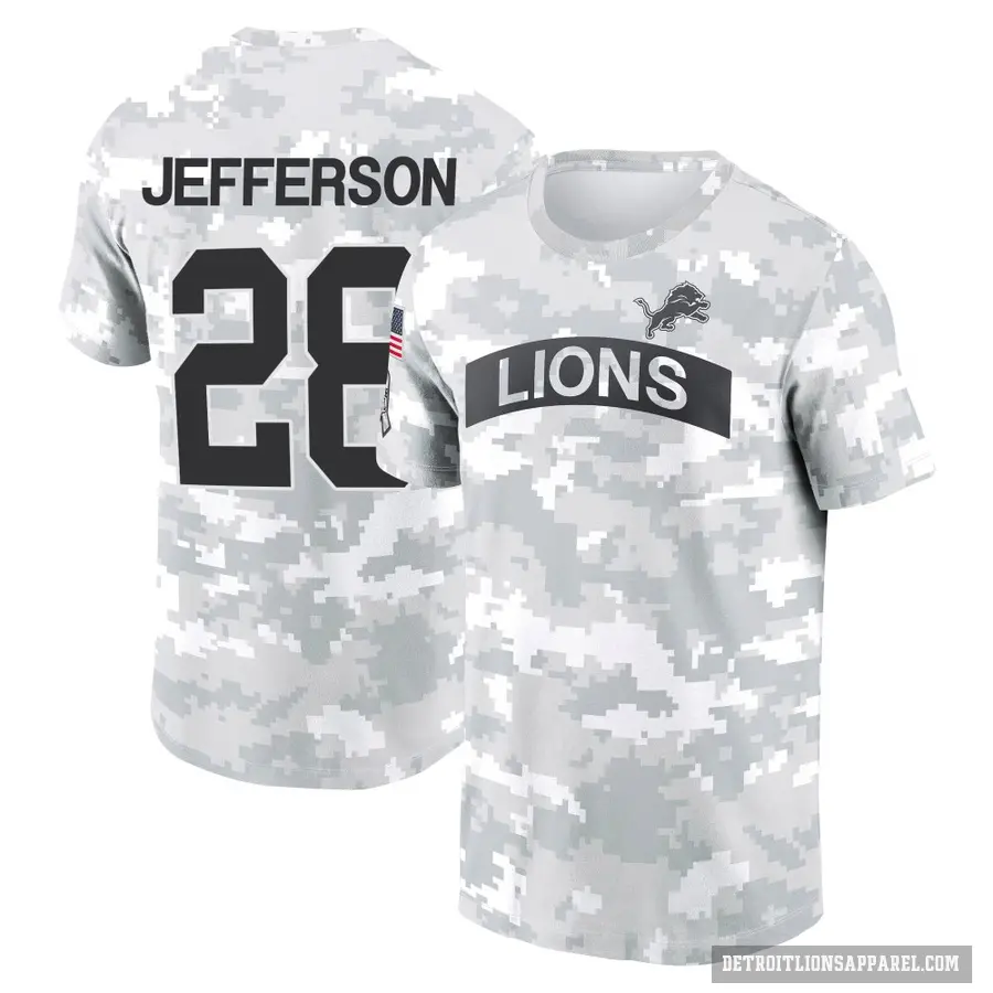 Men's ＃28 Jermar Jefferson Detroit Lions Camo Arctic 2024 Salute to Service Performance T-Shirt