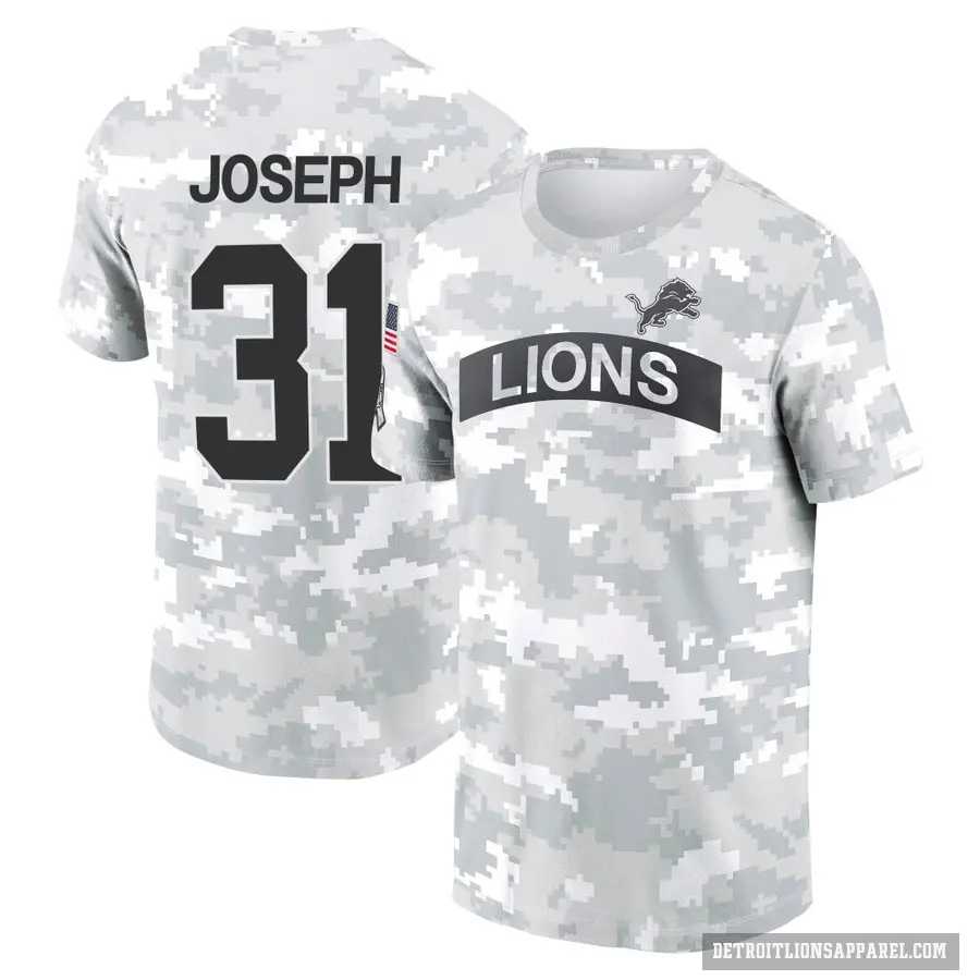 Men's ＃31 Kerby Joseph Detroit Lions Camo Arctic 2024 Salute to Service Performance T-Shirt