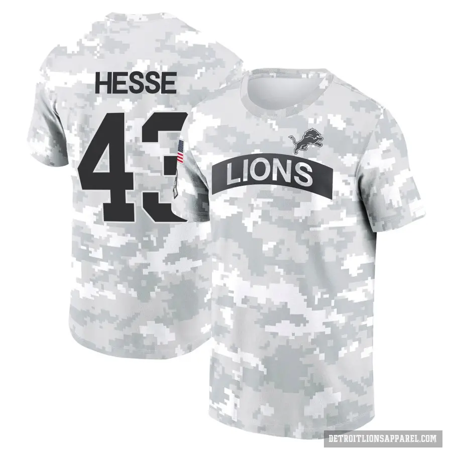 Men's ＃43 Parker Hesse Detroit Lions Camo Arctic 2024 Salute to Service Performance T-Shirt