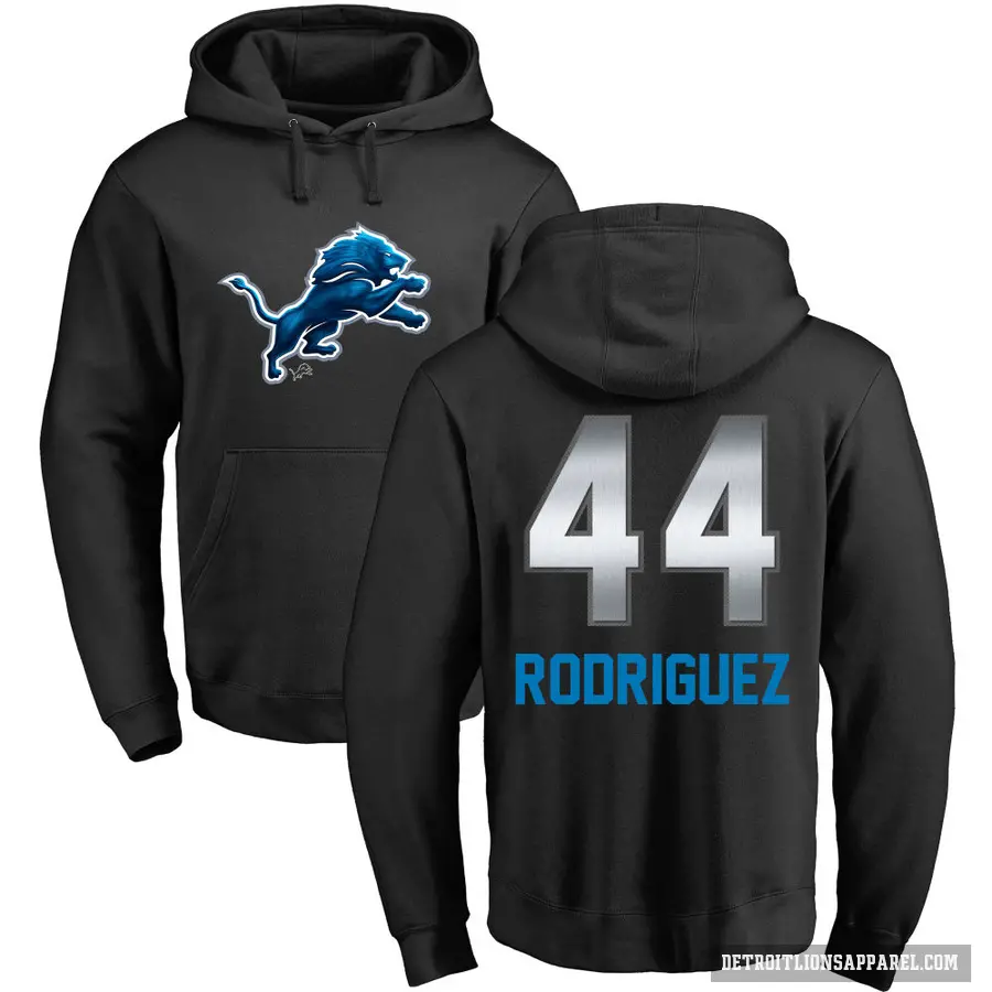 Men's ＃44 Malcolm Rodriguez Detroit Lions Black Midnight Mascot Pullover Hoodie