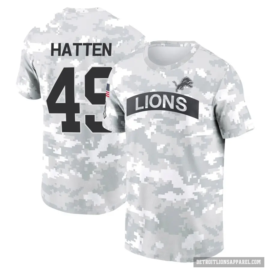 Men's ＃49 Hogan Hatten Detroit Lions Camo Arctic 2024 Salute to Service Performance T-Shirt