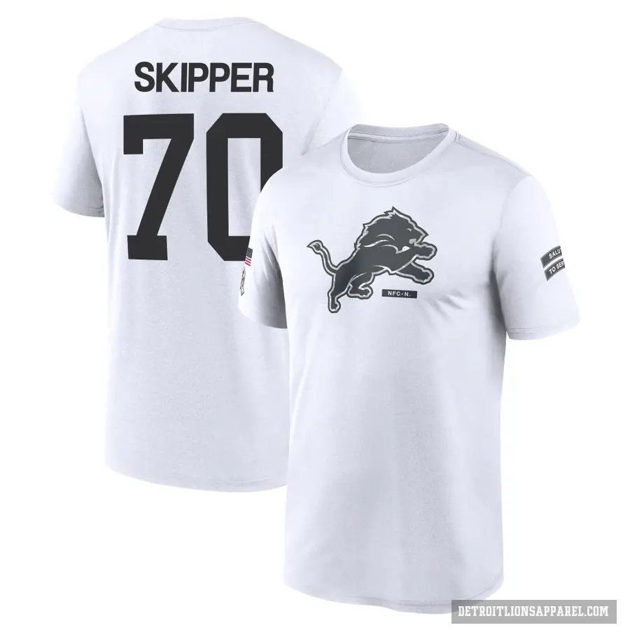Men's ＃70 Dan Skipper Detroit Lions White 2024 Salute to Service Performance T-Shirt