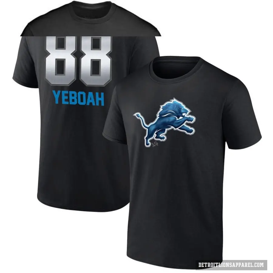 Men's ＃88 Kenny Yeboah Detroit Lions Black Midnight Mascot T-Shirt