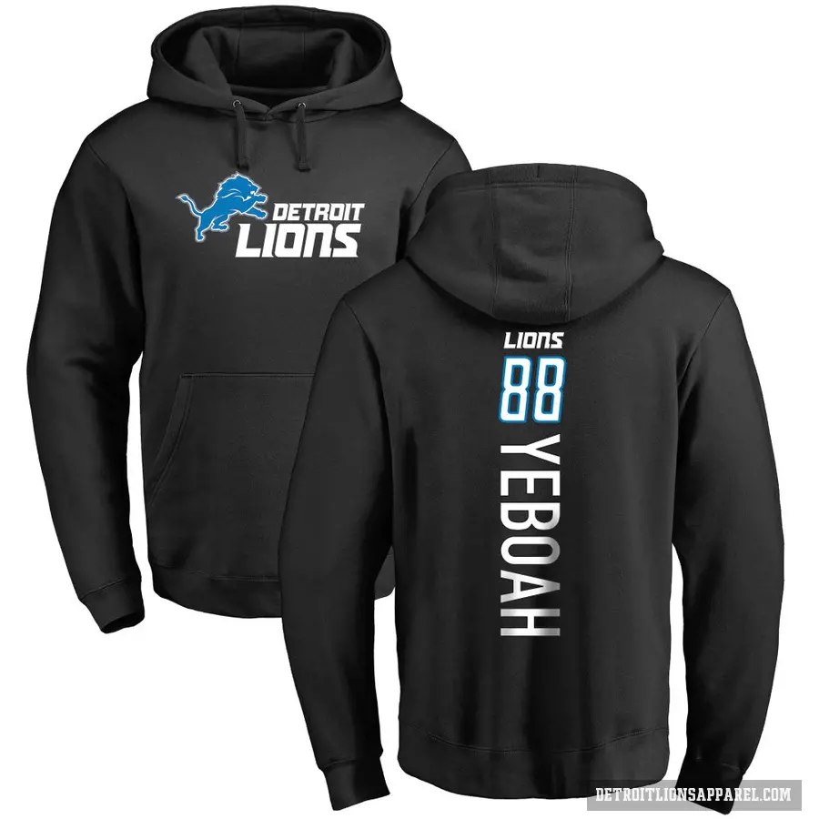 Men's ＃88 Kenny Yeboah Detroit Lions Black Pro Line Backer Pullover Hoodie
