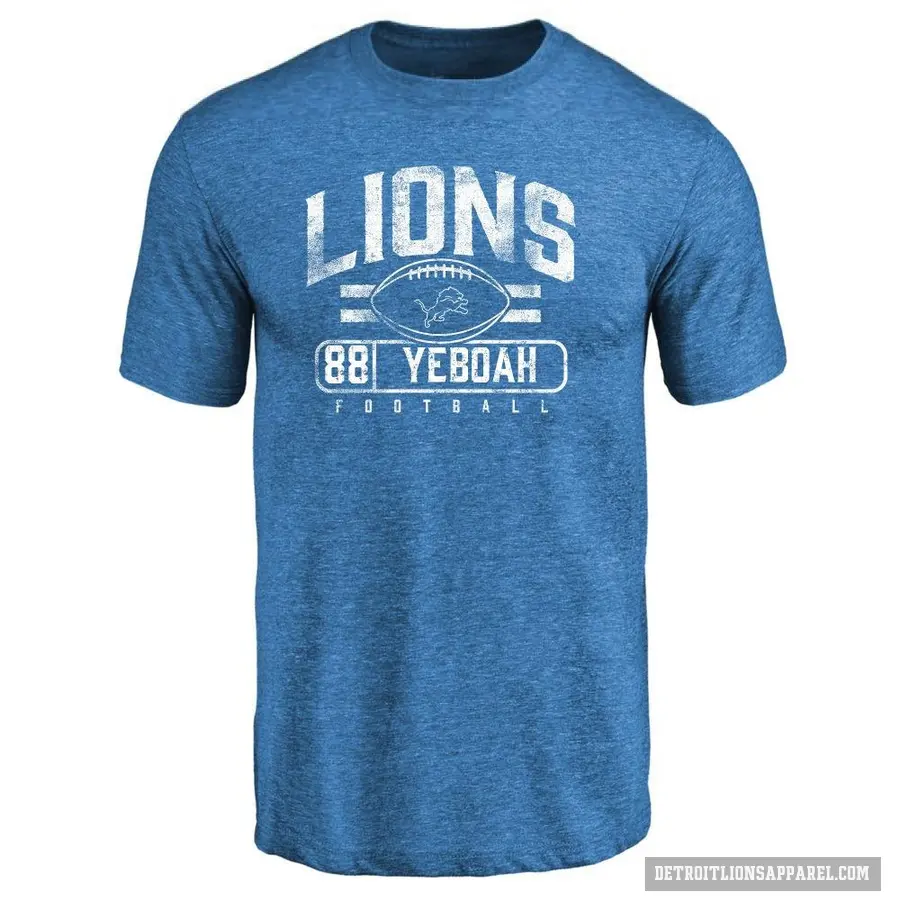 Men's ＃88 Kenny Yeboah Detroit Lions Blue Flanker T-Shirt