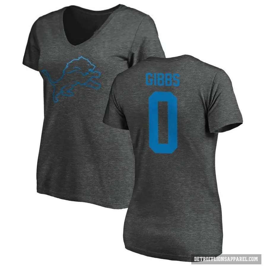 Women's ＃0 Jahmyr Gibbs Detroit Lions Ash One Color T-Shirt