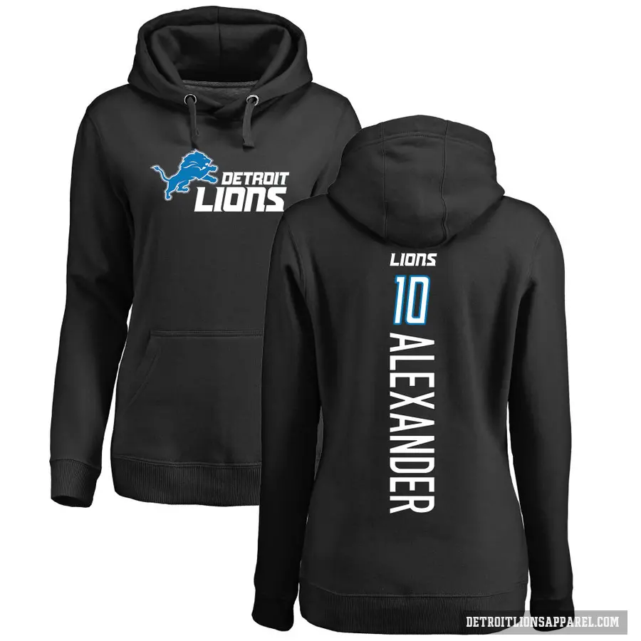 Women's ＃10 Kwon Alexander Detroit Lions Black Pro Line Backer Pullover Hoodie