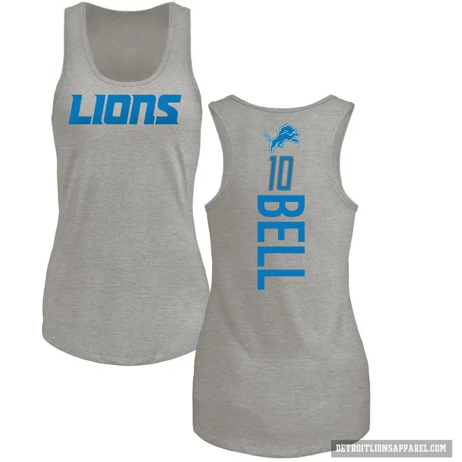 Women's ＃10 Ronnie Bell Detroit Lions Ash Backer Tank Top