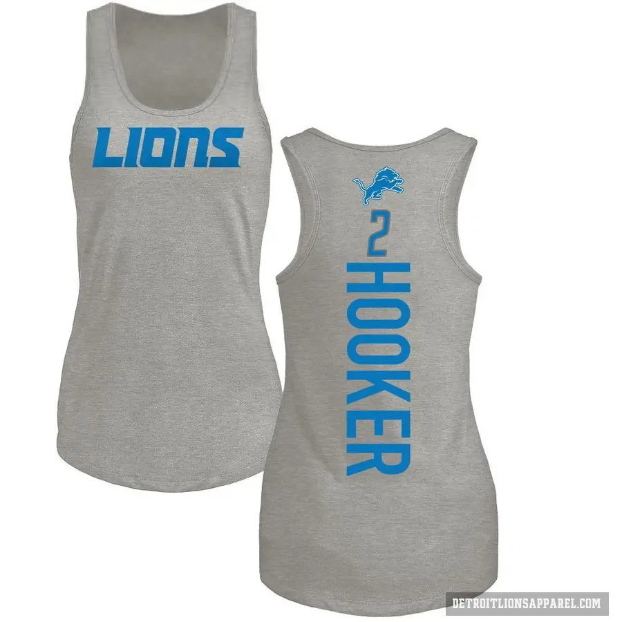 Women's ＃2 Hendon Hooker Detroit Lions Ash Backer Tank Top