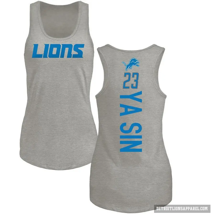 Women's ＃23 Rock Ya-Sin Detroit Lions Ash Backer Tank Top