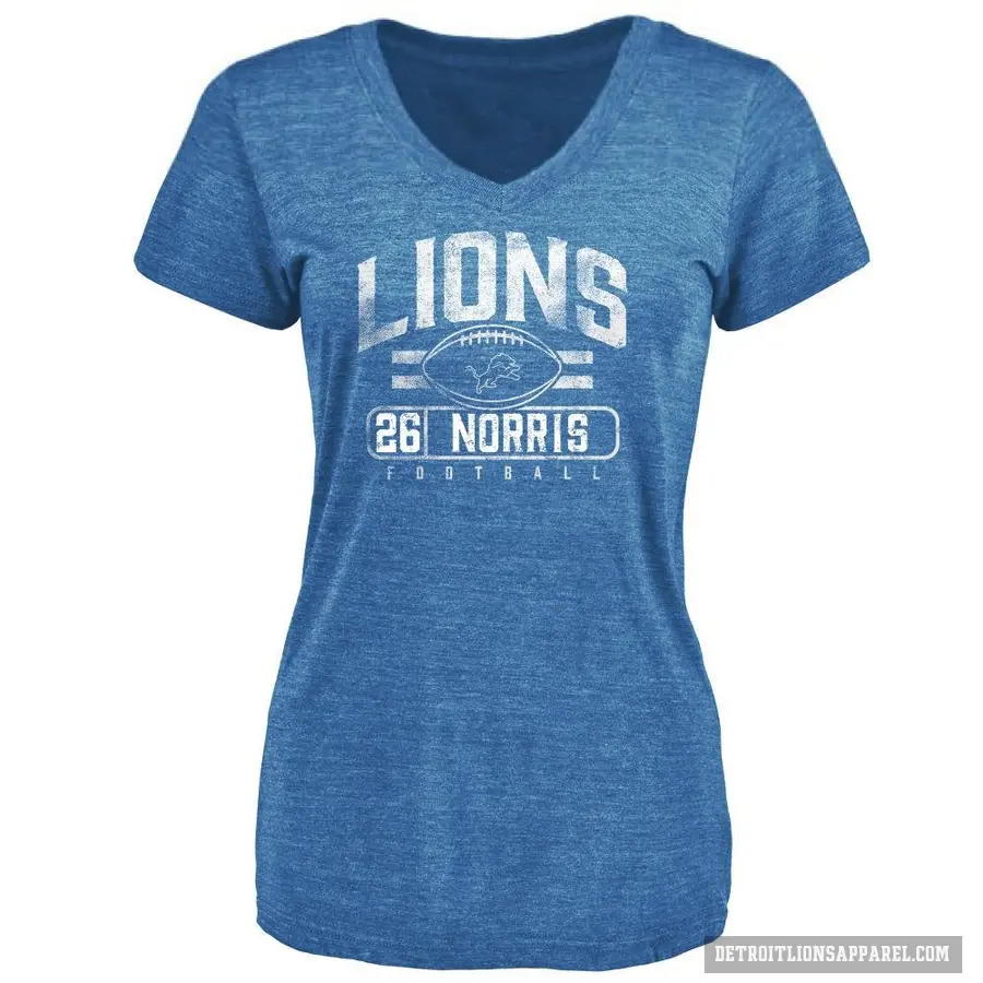 Women's ＃26 Morice Norris Detroit Lions Blue Flanker T-Shirt