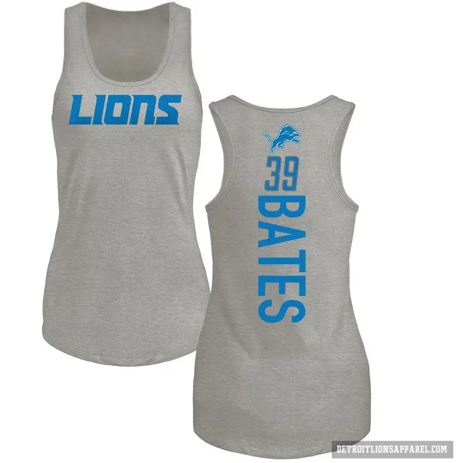 Women's ＃39 Jake Bates Detroit Lions Ash Backer Tank Top