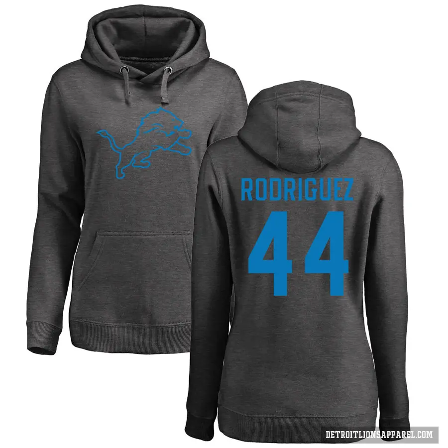 Women's ＃44 Malcolm Rodriguez Detroit Lions Pro Line by Branded Ash One Color Pullover Hoodie