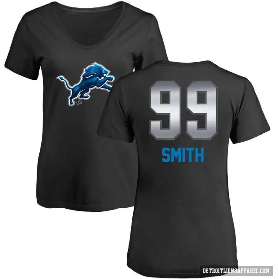 Women's ＃99 Za'Darius Smith Detroit Lions Black Midnight Mascot T-Shirt