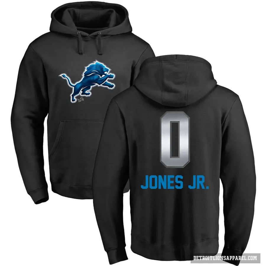 Youth ＃0 Marvin Jones Jr. Detroit Lions Black Midnight Mascot Pullover Hoodie