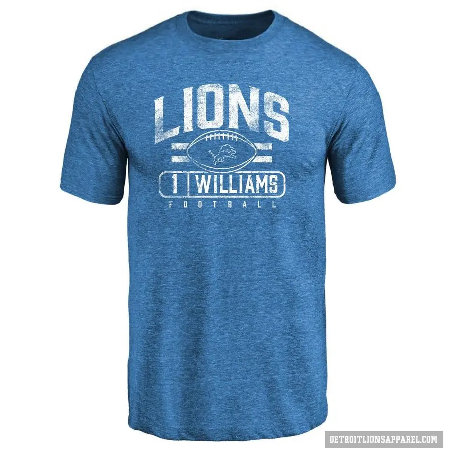 Youth ＃1 Jameson Williams Detroit Lions Blue Flanker T-Shirt