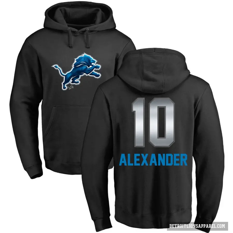 Youth ＃10 Kwon Alexander Detroit Lions Black Midnight Mascot Pullover Hoodie