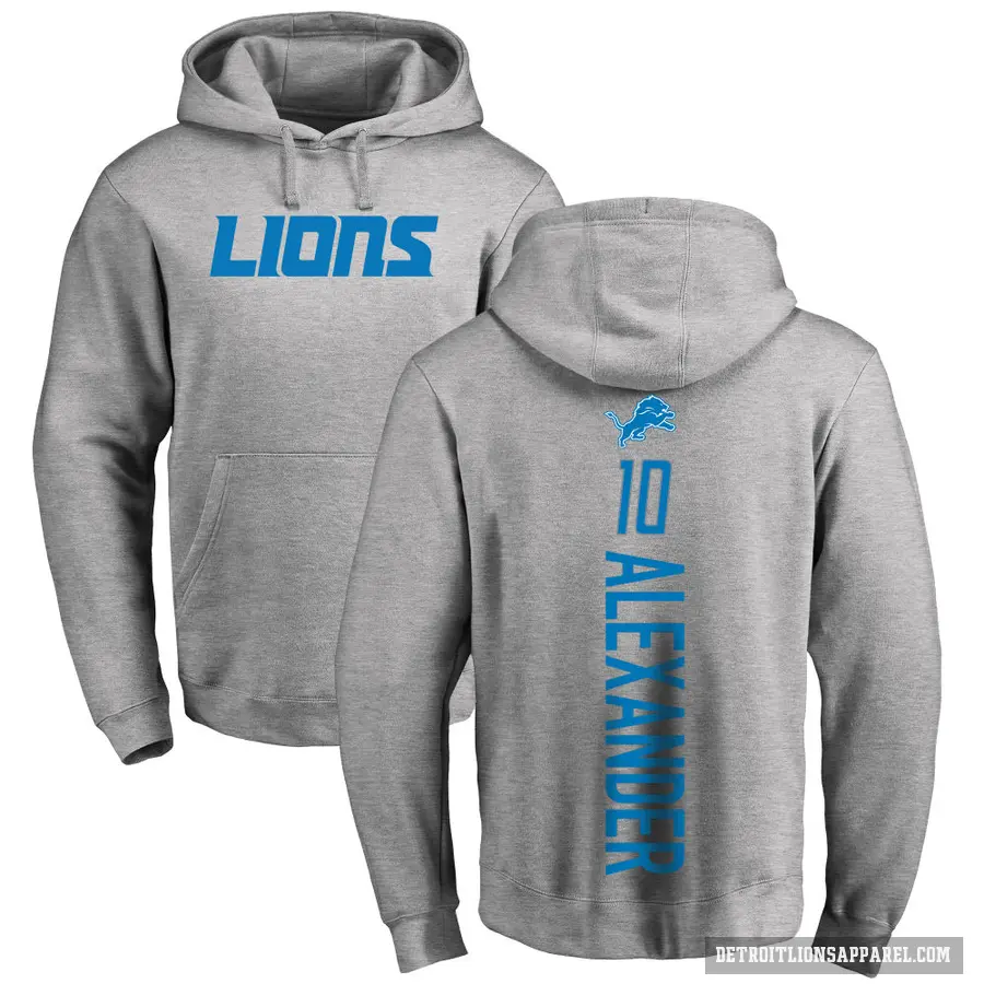 Youth ＃10 Kwon Alexander Detroit Lions Pro Line Ash Backer Pullover Hoodie