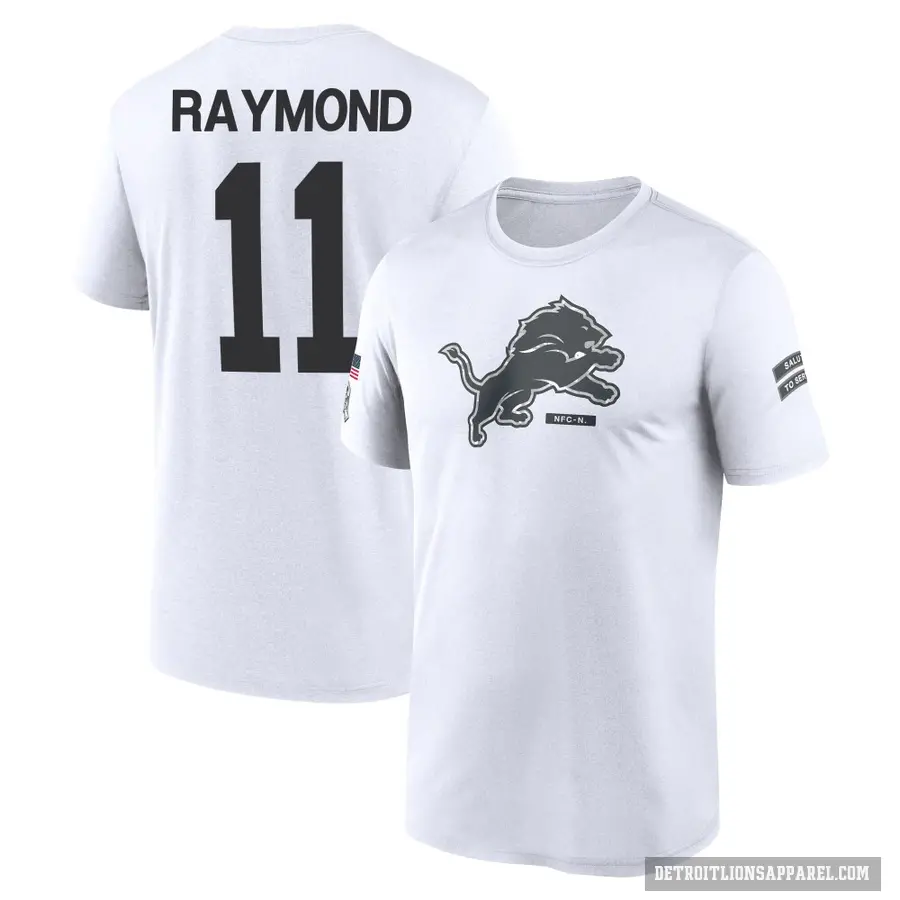 Youth ＃11 Kalif Raymond Detroit Lions White 2024 Salute to Service Performance T-Shirt
