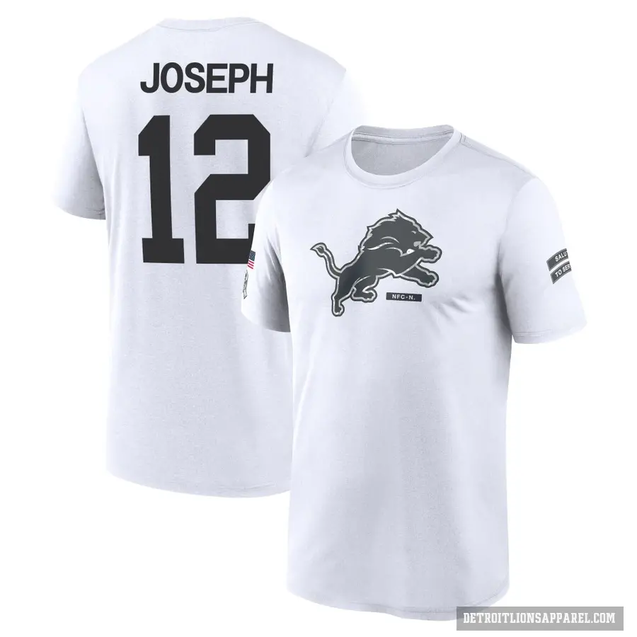 Youth ＃12 Brandon Joseph Detroit Lions White 2024 Salute to Service Performance T-Shirt