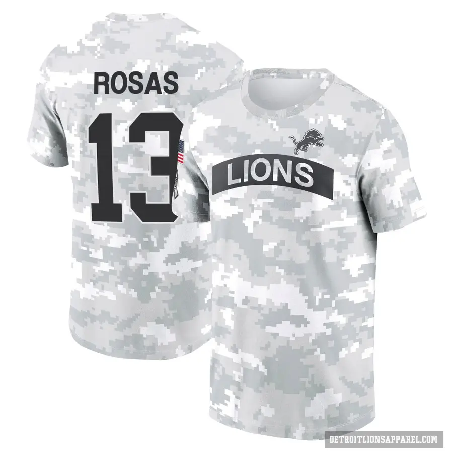 Youth ＃13 Aldrick Rosas Detroit Lions Camo Arctic 2024 Salute to Service Performance T-Shirt