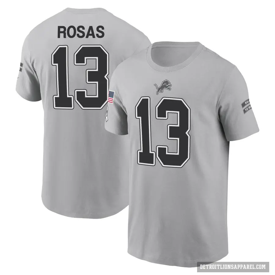 Youth ＃13 Aldrick Rosas Detroit Lions Gray 2024 Salute to Service T-Shirt