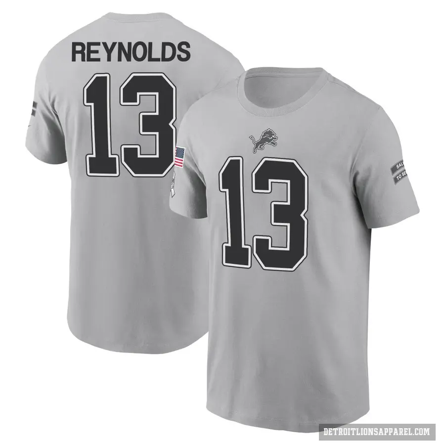 Youth ＃13 Craig Reynolds Detroit Lions Gray 2024 Salute to Service T-Shirt