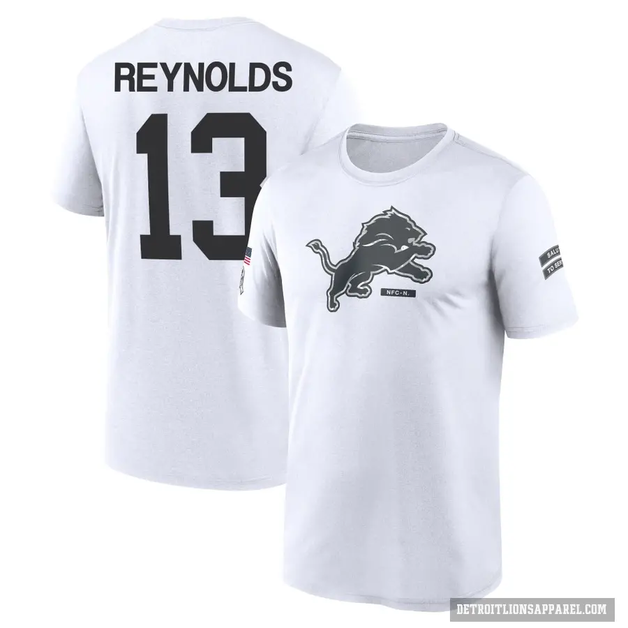 Youth ＃13 Craig Reynolds Detroit Lions White 2024 Salute to Service Performance T-Shirt