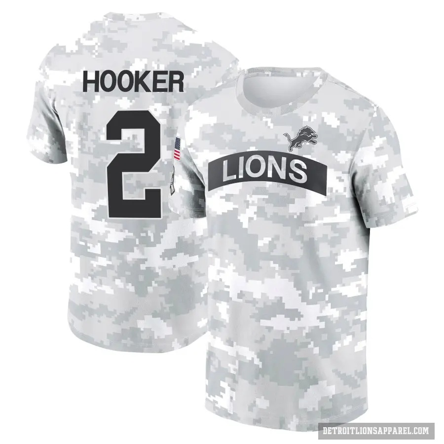 Youth ＃2 Hendon Hooker Detroit Lions Camo Arctic 2024 Salute to Service Performance T-Shirt