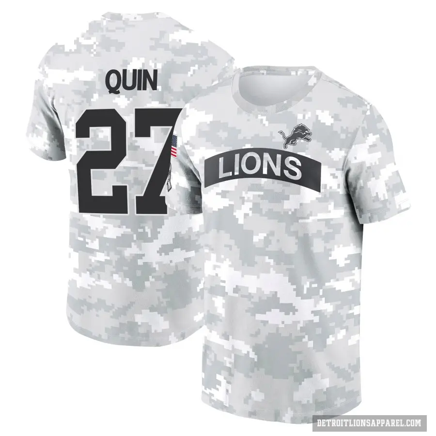 Youth ＃27 Glover Quin Detroit Lions Camo Arctic 2024 Salute to Service Performance T-Shirt
