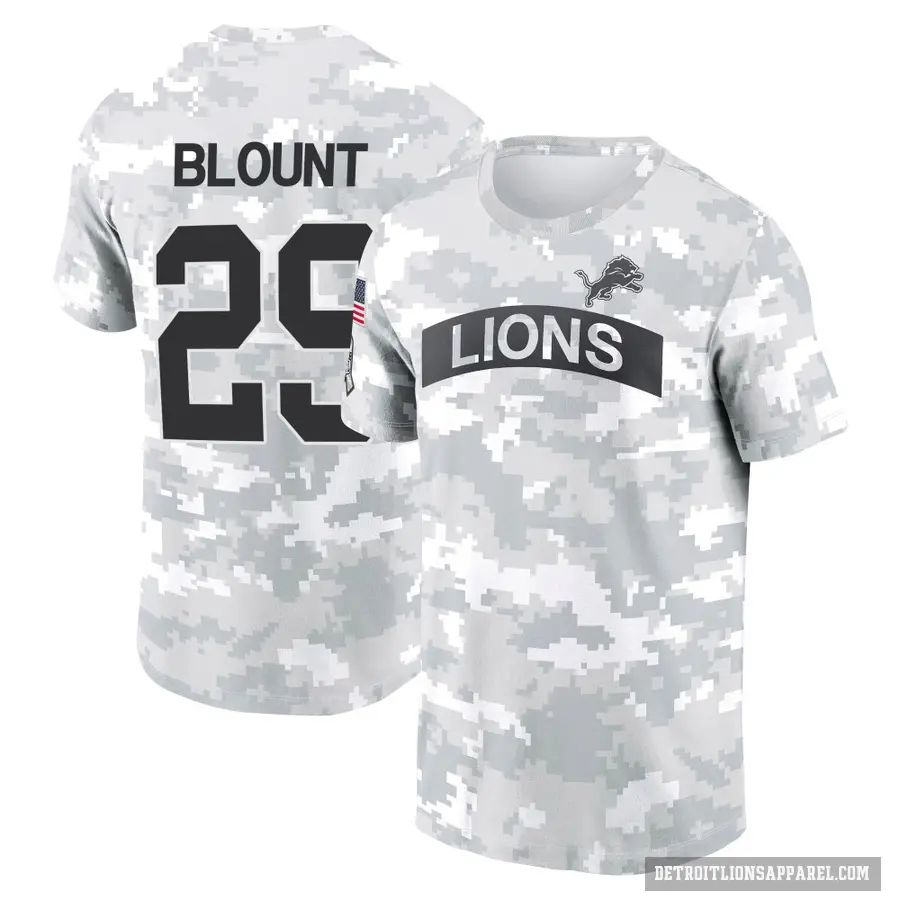 Youth ＃29 LeGarrette Blount Detroit Lions Camo Arctic 2024 Salute to Service Performance T-Shirt
