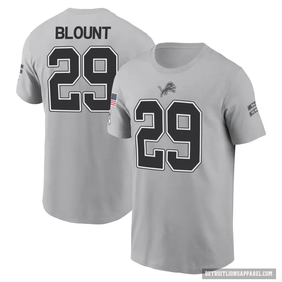 Youth ＃29 LeGarrette Blount Detroit Lions Gray 2024 Salute to Service T-Shirt