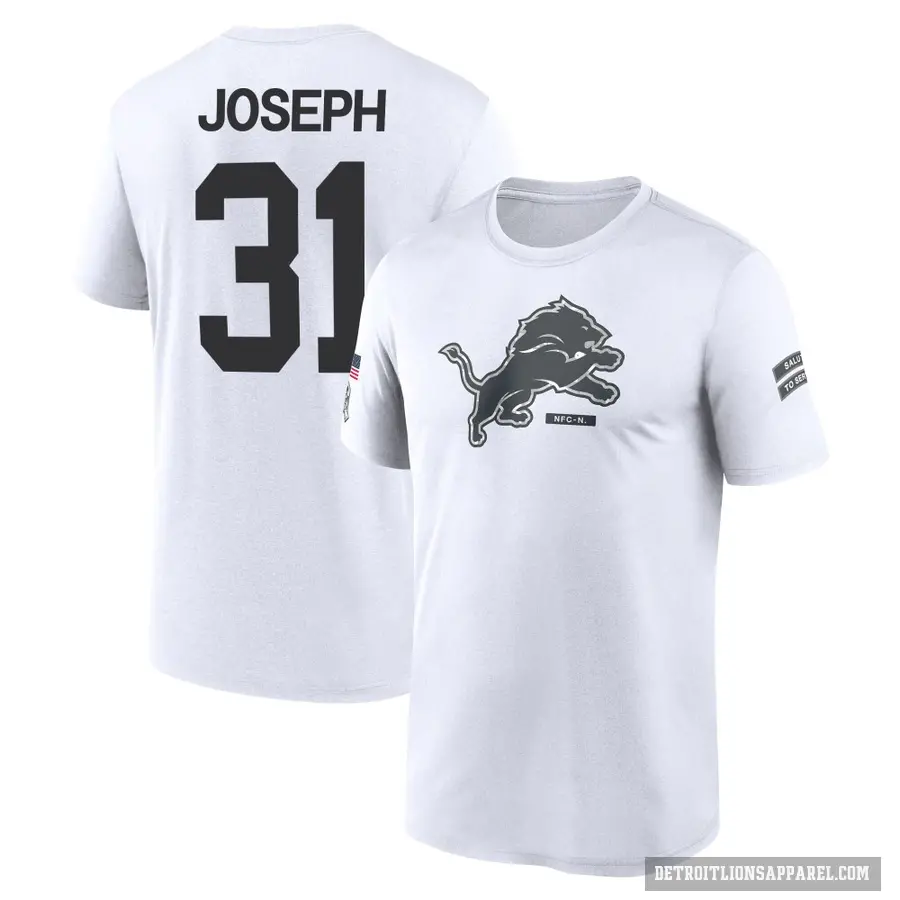 Youth ＃31 Kerby Joseph Detroit Lions White 2024 Salute to Service Performance T-Shirt