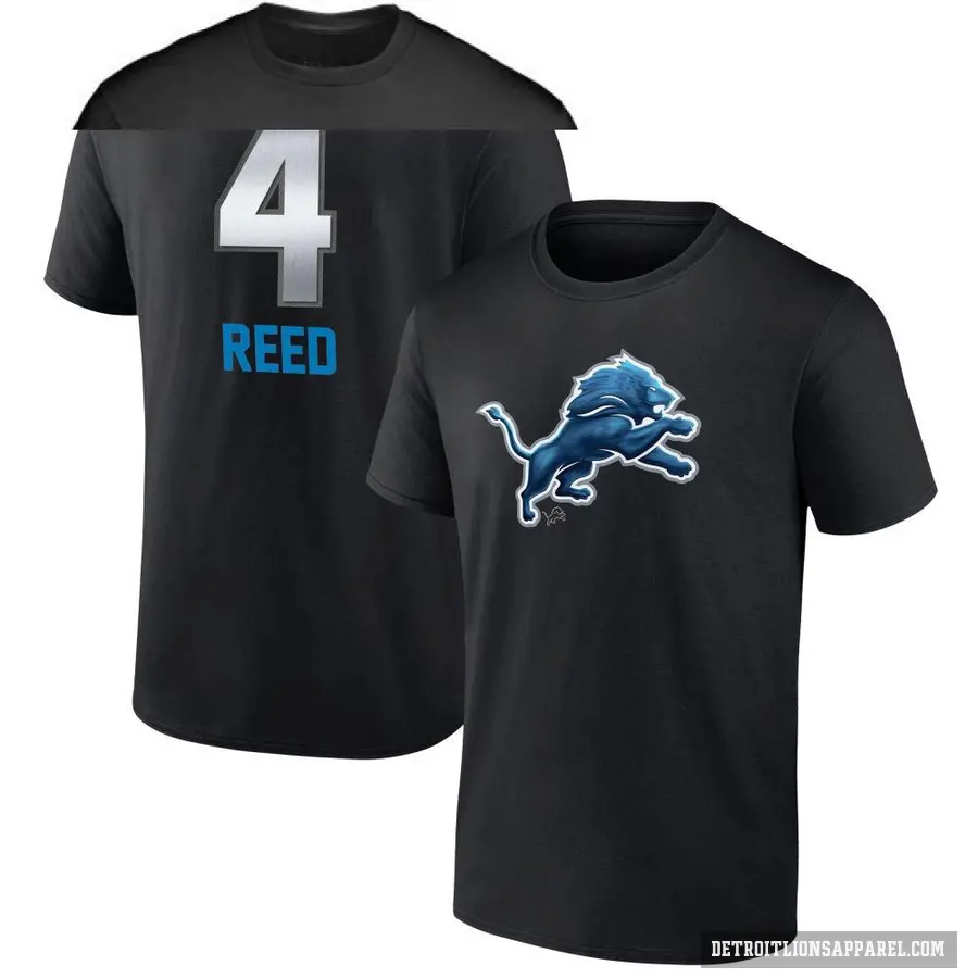 Youth ＃4 D.J. Reed Detroit Lions Black Midnight Mascot T-Shirt