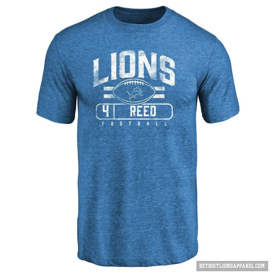 Youth ＃4 D.J. Reed Detroit Lions Blue Flanker T-Shirt