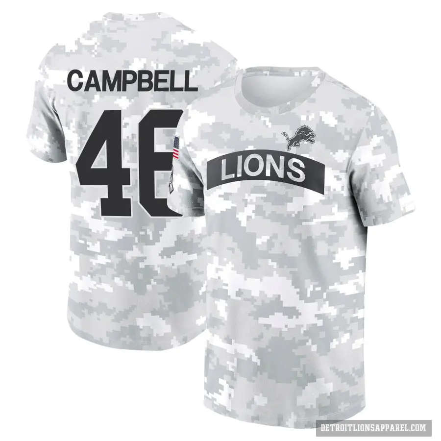 Youth ＃46 Jack Campbell Detroit Lions Camo Arctic 2024 Salute to Service Performance T-Shirt