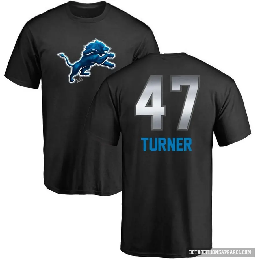Youth ＃47 Ezekiel Turner Detroit Lions Black Midnight Mascot T-Shirt