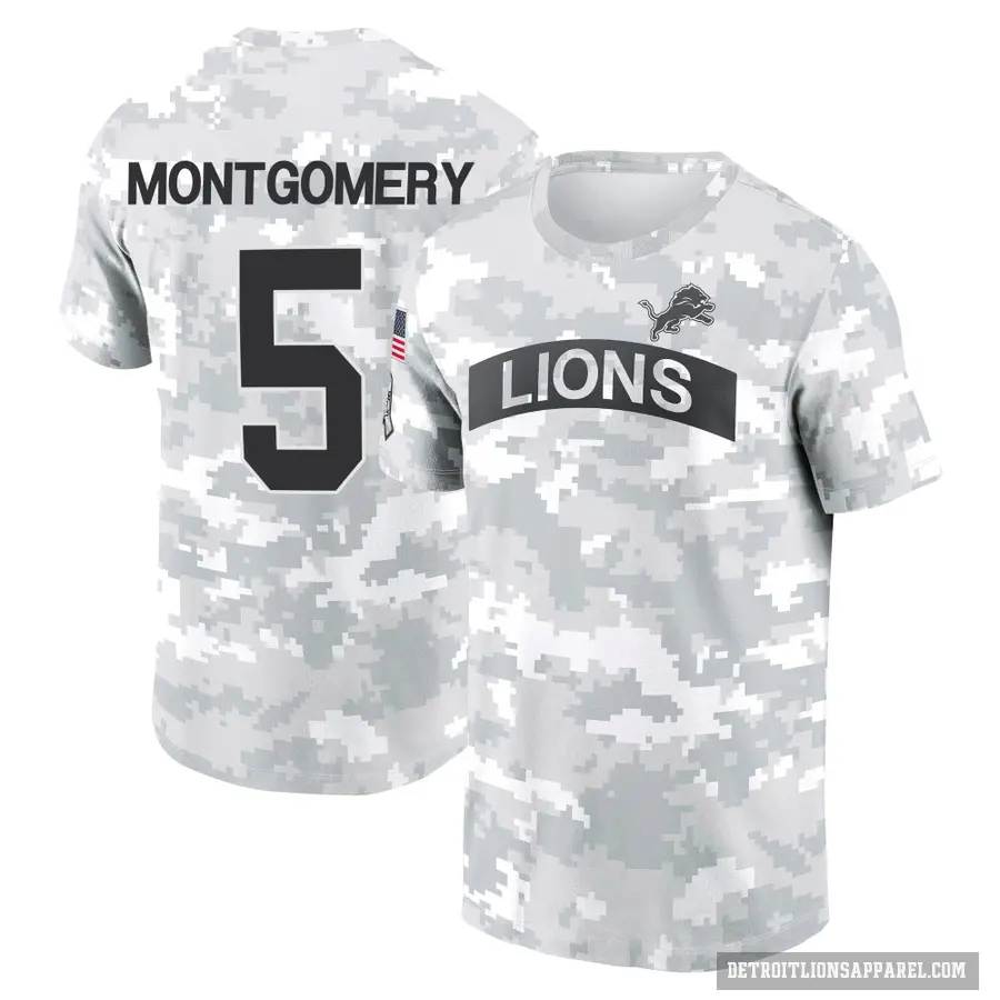 Youth ＃5 David Montgomery Detroit Lions Camo Arctic 2024 Salute to Service Performance T-Shirt