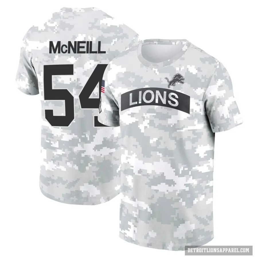 Youth ＃54 Alim McNeill Detroit Lions Camo Arctic 2024 Salute to Service Performance T-Shirt