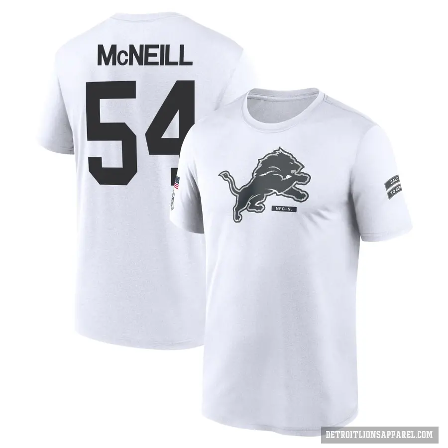 Youth ＃54 Alim McNeill Detroit Lions White 2024 Salute to Service Performance T-Shirt