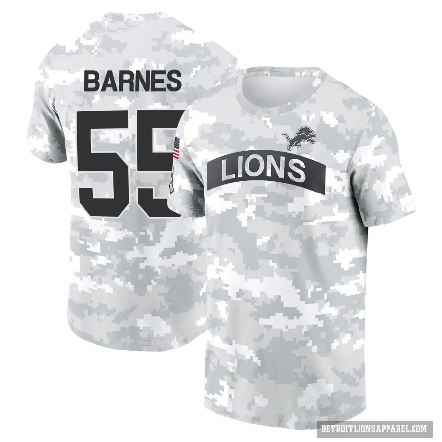 Youth ＃55 Derrick Barnes Detroit Lions Camo Arctic 2024 Salute to Service Performance T-Shirt