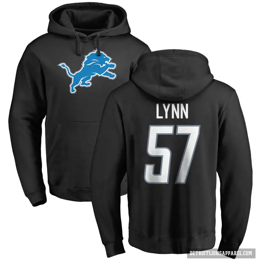 Youth ＃57 Nate Lynn Detroit Lions Black Pro Line Logo Pullover Hoodie