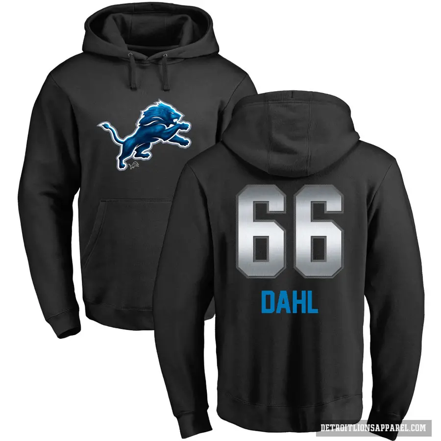 Youth ＃66 Joe Dahl Detroit Lions Black Midnight Mascot Pullover Hoodie