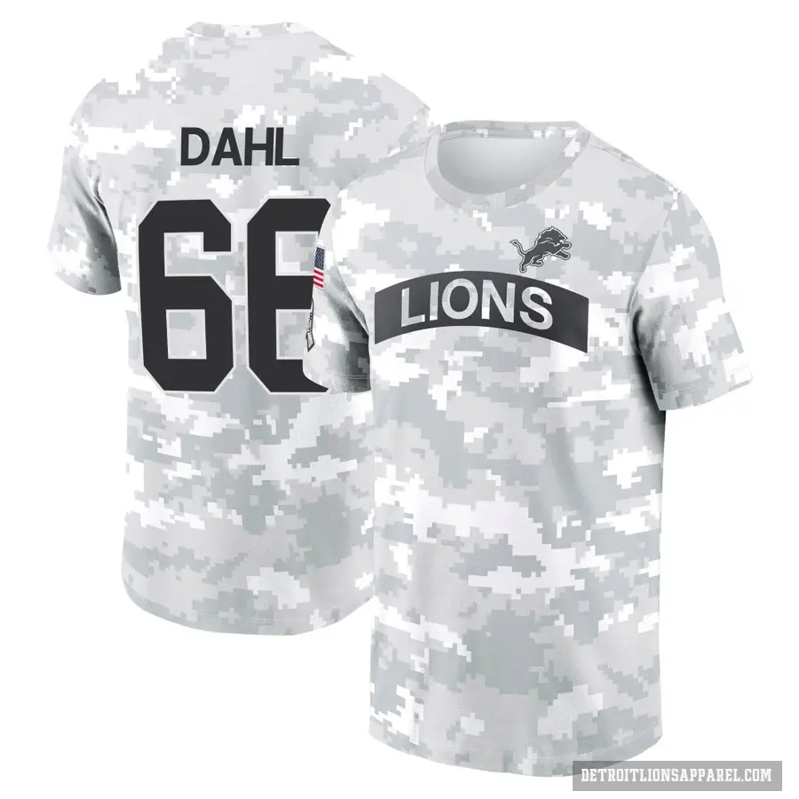 Youth ＃66 Joe Dahl Detroit Lions Camo Arctic 2024 Salute to Service Performance T-Shirt