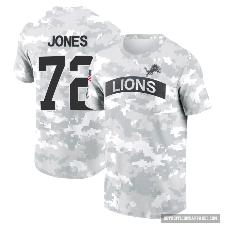 Youth ＃72 Jamarco Jones Detroit Lions Camo Arctic 2024 Salute to Service Performance T-Shirt